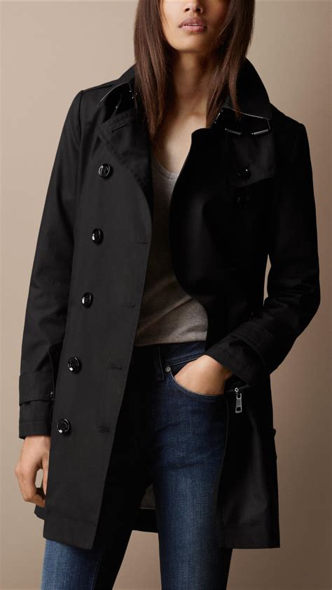 burberry brit black cotton '|burberry coats for women.